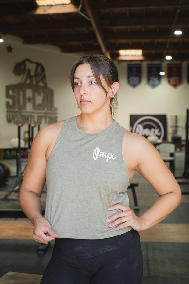 Classic Onyx Cropped Muscle Tank